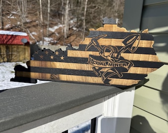 Coal Miner || Kentucky State  || Coal Wooden KY Plaque