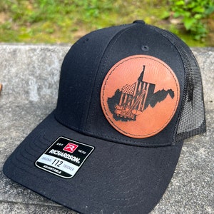 Pipeline Hat || West Virginia Pipeline || Custom Leather Patch || Engraved Hats