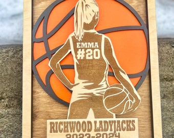 Basketball Award Plaque || Custom Award || Basketball Girl or Boy Sign || Basketball Gift || Basketball Sport Award || Customized