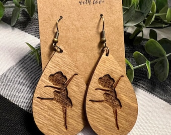 Dance Earrings || Dancer Jewelry || Ballet Earrings || Custom Name Dancer Earring || CUSTOMIZABLE