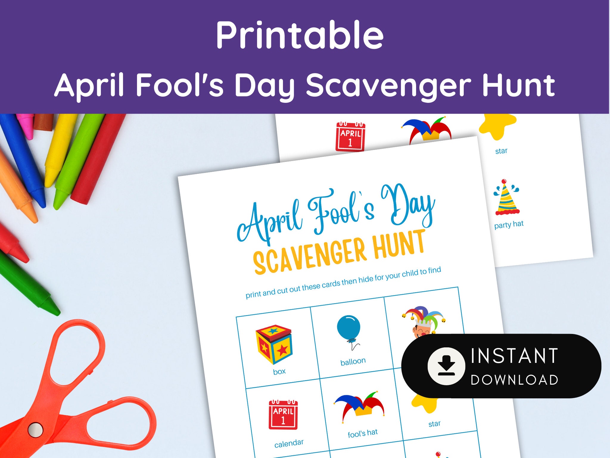 Printable April Fool's Day Scavenger Hunt for Kids: April 1 Fools Day ...