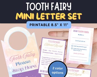 Tooth Fairy Door Hanger Printable Kit | Tooth Fairy Letter Set, Receipt, Lost Tooth Report, Tooth Fairy Envelope | Kids Tooth Fairy System