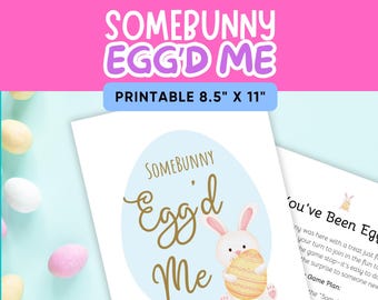 Somebunny Egg'd Me Printable Game – Easter Bunny Watercolor Fun (Digital Download)