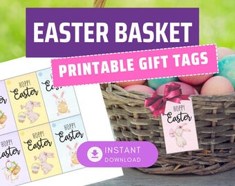 Watercolor Bunny Easter Gift Tags: Printable Hoppy Easter Cards (Digital Download)