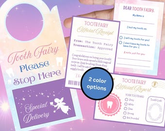 Tooth Fairy Door Hanger Printable Kit | Letter, Receipt, Report (Digital Download)