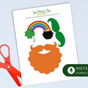 St. Patrick's Day Photo Props, Printable Photo Booth Props, Holiday Props, St. Patrick's Party ...
