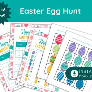 Printable Easter Egg Hunt for Kids: Easter preschool activity, Egg find for toddler, Scavenger hunt game, Easter bunny, Printable Easter Egg