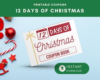 Printable 12 Days of Christmas Coupon Book: DIY Gift (PDF)