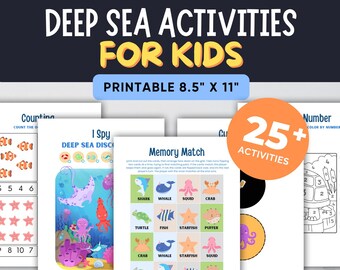 Deep Sea Activity Pack: Preschool Ocean Games (Digital Download, PDF)