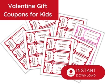 Printable Valentine's Day Coupons for Kids - Write-In Gift (PDF Pattern)