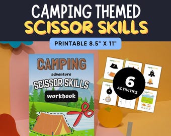 Camping Scissor Skills Workbook: Printable Cutting Practice (PDF Download)