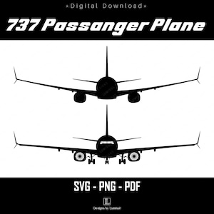 Arquivos vetoriais Boeing 737 MAX SVG | Avião de passageiros png | Fundo transparente | Clipart de aviação | Download instantâneo