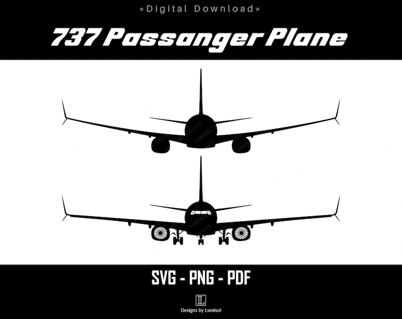 Boeing 737 MAX SVG Vector Files Passenger Airplane Png Transparent