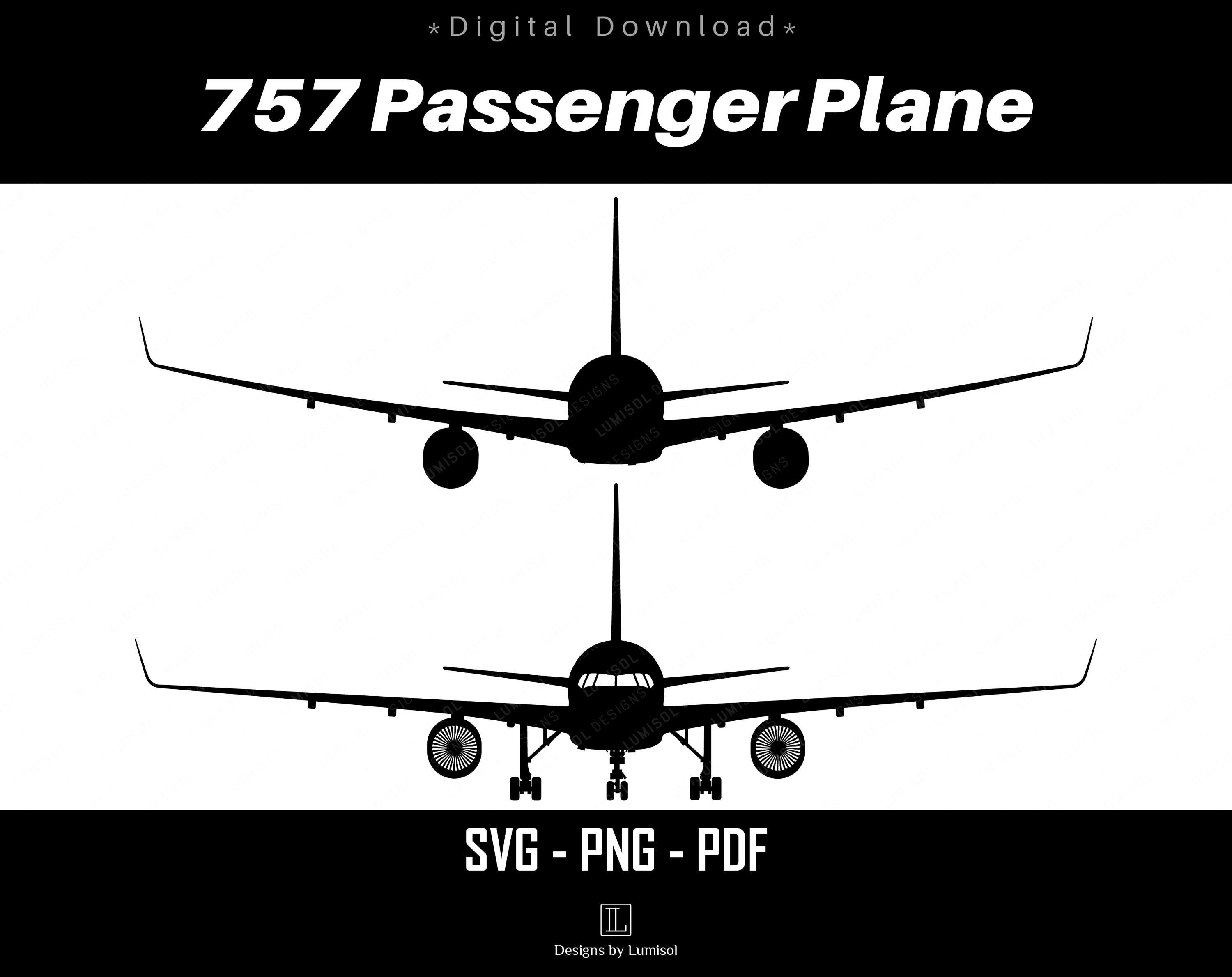 Boeing 757 SVG Vector Files | Passenger Airliner | Transparent
