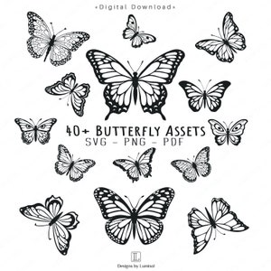 Schmetterling SVG-Clipart-Sammlung - Elegante Insektendesigns zum Basteln, Drucken und Abziehen
