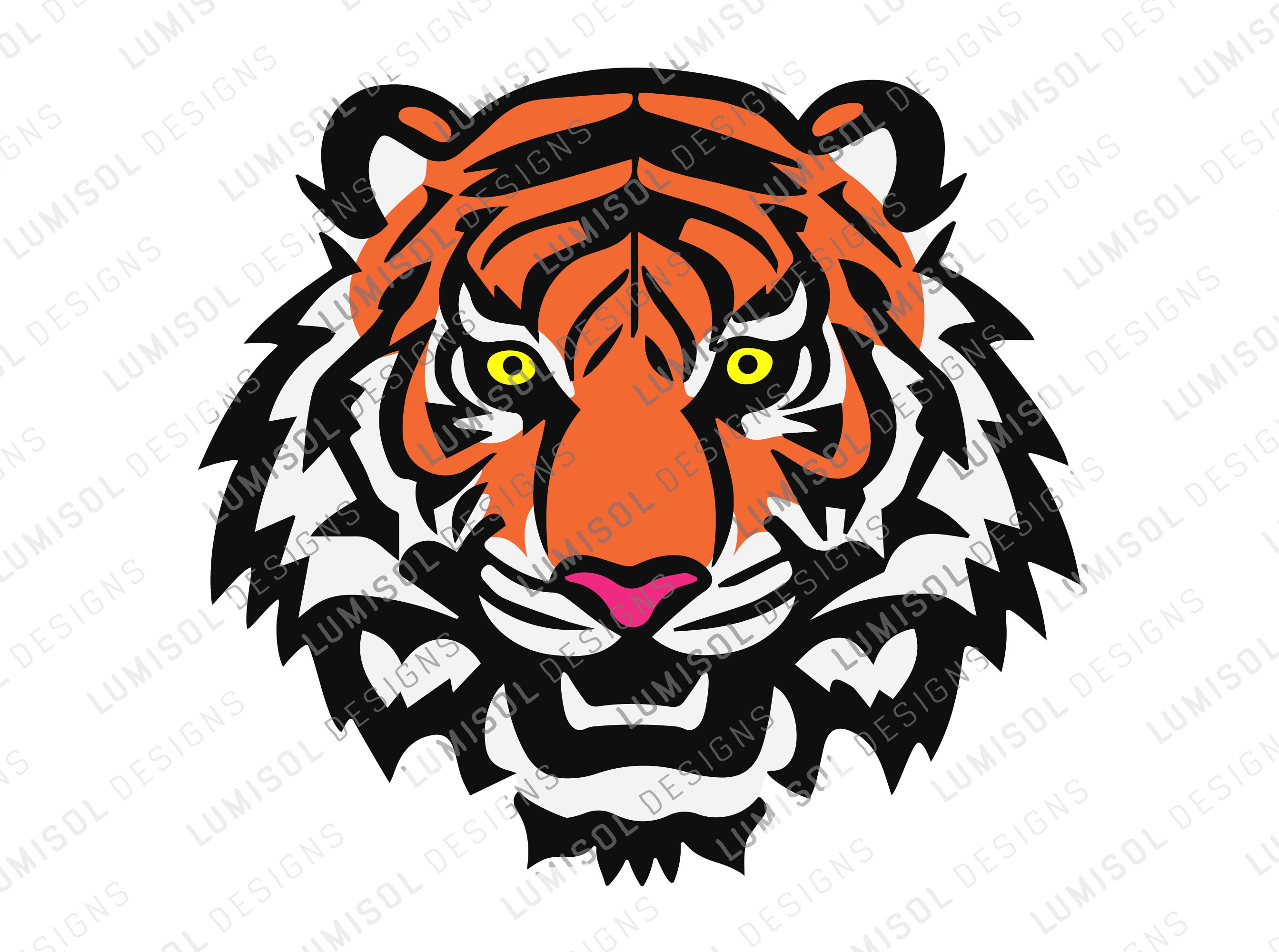 Tiger angry reaction expresion facial emoji vector. Jungle cat