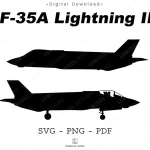F35 Lightning II SVG | F-35A Stealth Aircraft | Jet silhouette | Commercial Use