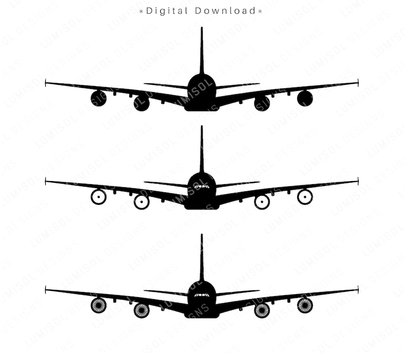 Airplane SVG Airbus A380 Vector Files Passenger Aeroplane - Etsy UK