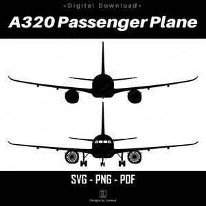 Arquivos vetoriais SVG do Airbus A320 neo | Avião de passageiros png | Fundo transparente | Clipart de aviação | Download instantâneo