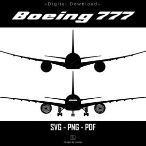 Boeing 777 SVG vector files | Long Range Jet Airliner png Transparent background | Aviation clipart | Instant Download