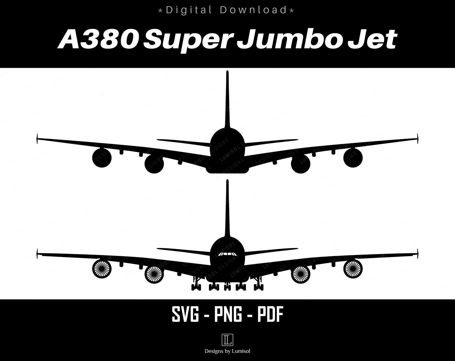 Airbus A380 SVG Vector Files | Passenger Aeroplane Png | Transparent ...