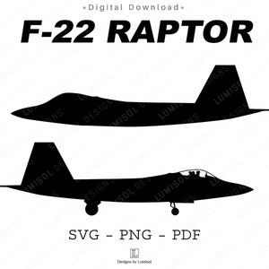 F22 Raptor SVG side view | Jet outline | Military clip art | Commercial Use