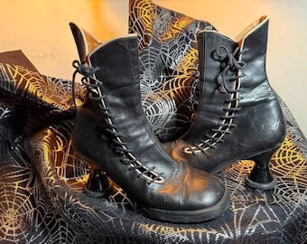 Vintage Fluevog OG Mini Lover Corset Lace Up Boots