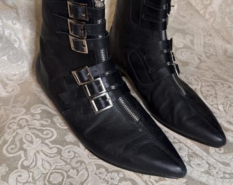 Gothic Bat Cave Old School Pike Buckle Boots 9