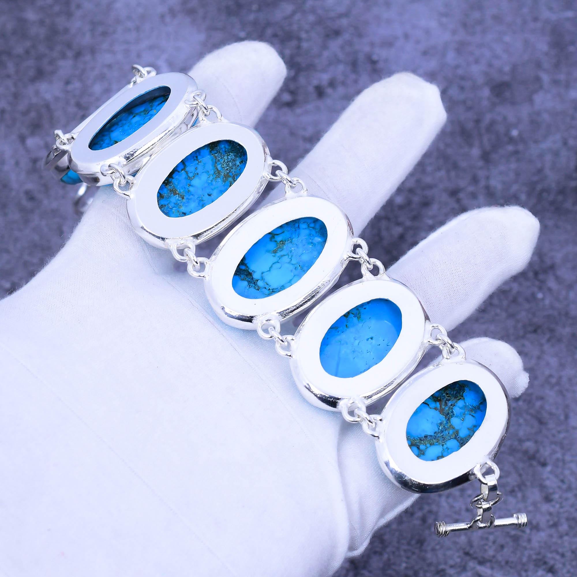 Tibetan Turquoise Bracelet: Sterling Silver Bohemian Jewelry - Etsy