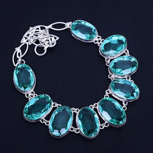 Green Apatite Gemstone Necklace: 925 Sterling Silver Boho Jewelry
