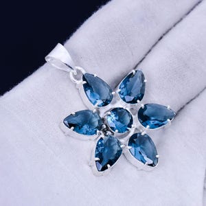 Tanzanite Flower Pendant: Sterling Silver Bohemian Jewelry