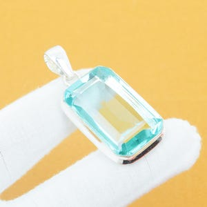 Aquamarine Gemstone Pendant 925 Sterling Silver Pendant Bohemian Jewelry Women Necklace Solid Silver Jewelry Unique Pendant