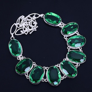Chrome Diopside Gemstone Necklace 925 Sterling Silver Necklace Women Necklace Boho Necklace Bridal Necklace 925 Silver Jewelry For Gift