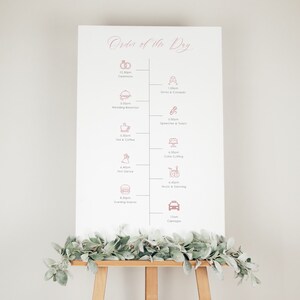 Illustrated Wedding Order of the Day Sign
