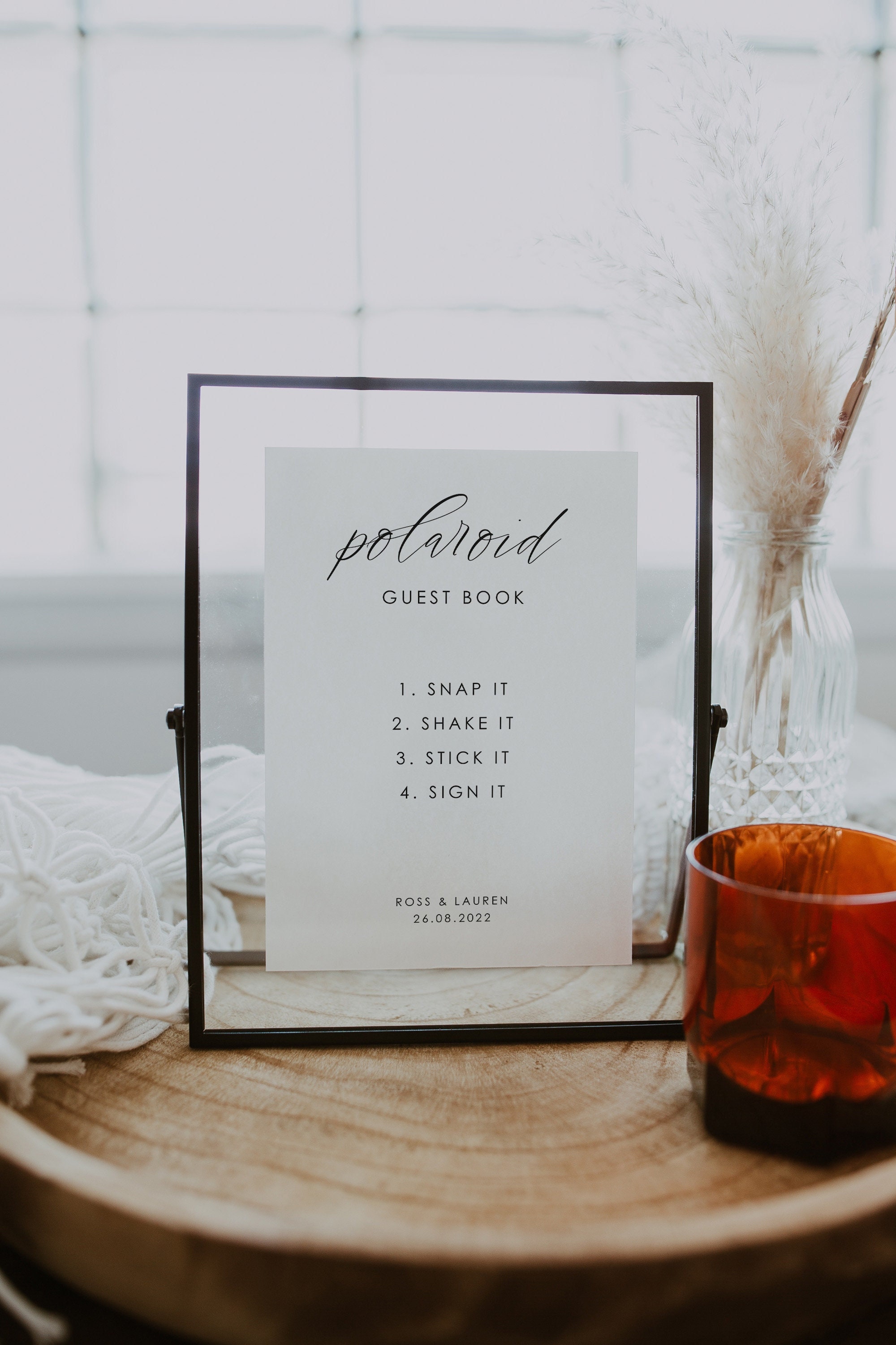 Polaroid Guest Book, Photo Guest Book Sign, Minimalist Wedding Sign lwtboho  