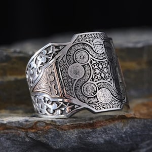Personalized Ayatul Kursi Silver Ring, 925 Sterling Protection Ring, Handcrafted Man Ring, Arabic Ring, Islamic Ring, Halloween Gift
