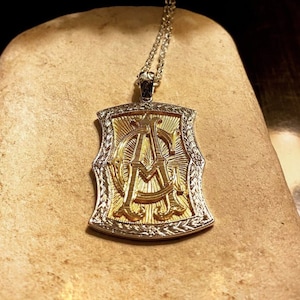 Collar con sello de plata de 925 k con inicial de monograma, colgante con sello con diseño de letra especial personalizado, regalo de lujo para el día de Halloween