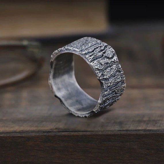 Tree Bark Design Silver Ring, Unique 925 Sterling Silver Men's Ring, Wholesale Jewelry, Luxury Gift, Vintage Style Man Band gift for Him - Etsy Tree Bark Design Silver Ring, Unique 925 Sterling Silver Men's Ring, Wholesale Jewelry, Luxury Gift, Vintage Style Man Band gift for Him - Etsy