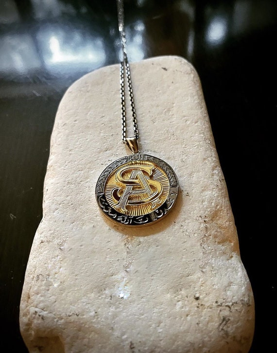 Monogram Personalized Initial 925k Silver Necklace Special Design Gold Plated Duogram Letter Signet Pendant Luxury Halloween Day Gift SA