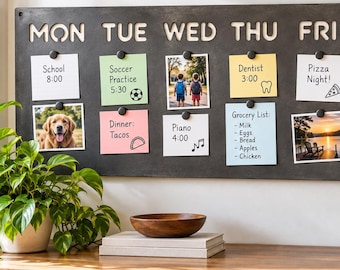 Magnetic Weekly Planner, Steel Family Command Center & Weekly Schedule Board