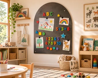 Kids Magnetic Board, Arch Magnetic Play Wall for Montessori Learning
