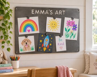 Personalized Kids Art Display, Custom Magnetic Artwork Board for Playroom