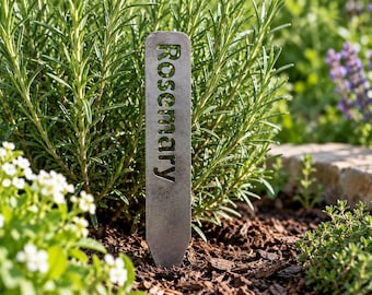 Personalized Steel Garden Marker, Custom Metal Plant Stake for Vegetables, Herbs & Flowers