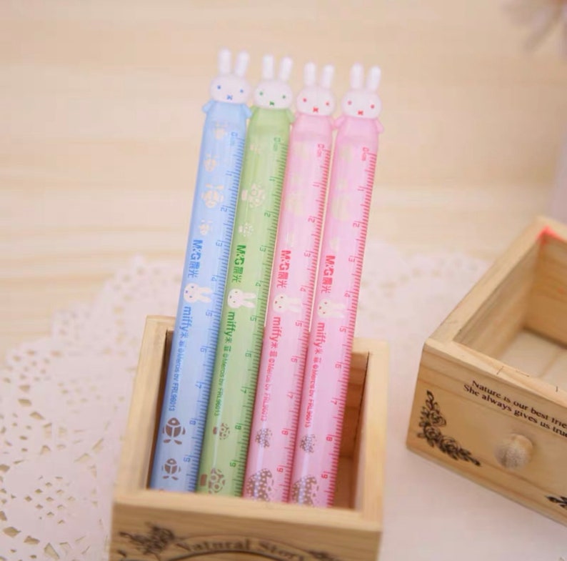 Kawaii Rulers. 3 Colours. Miffy Cute Cartoon Characters. Stationery ...