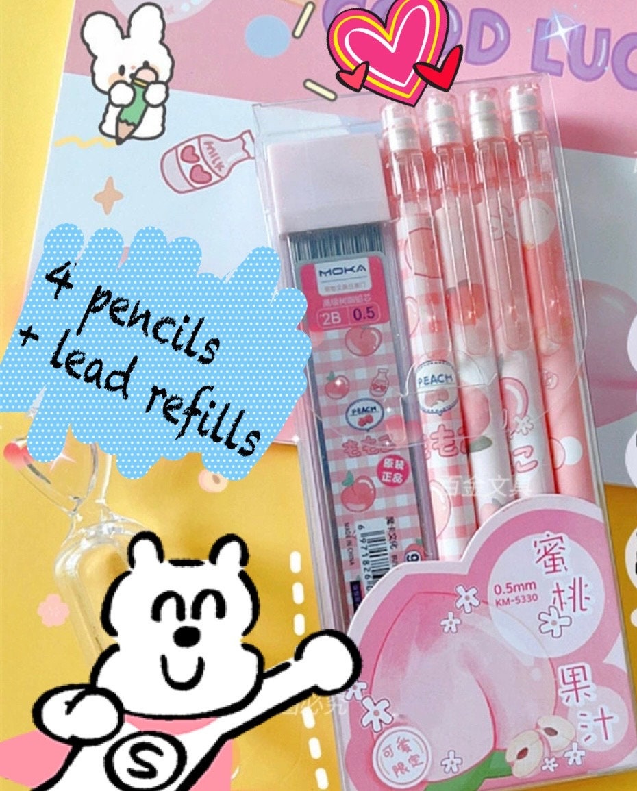 Kawaii Cute Cartoon Mechanical Pencil Set with Lead Refill and