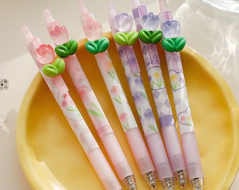 Floral Black Pen 0.5mm. Cute Stationery Gifts