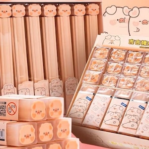 Gommes à effacer Piggy Rubbers. Mignonne papeterie kawaii