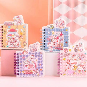 Small Notebooks. Cute Candy Bunny. 4 designs. Stationery Gifts