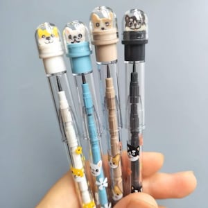 カートリッジペン。かわいい子犬。詰め替え無料。文房具ギフト