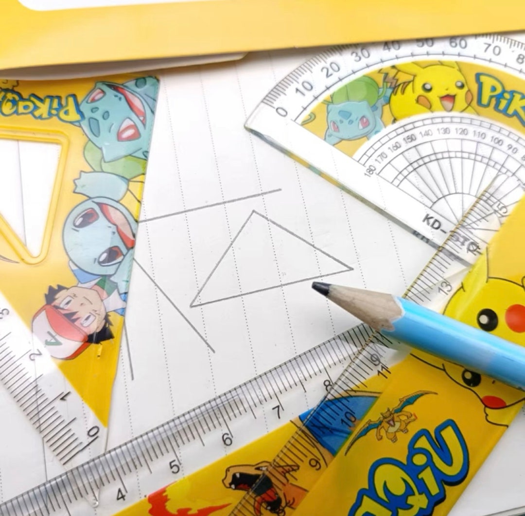 20cm Pikachu Ruler Kawaii Ruler Set 4pcs. Pokemon Pikachu. Cute Japanese Anime. Stationery ...